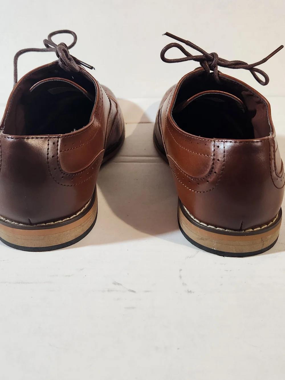 Men's Brown Leather Wingtip Oxford Dress Shoes